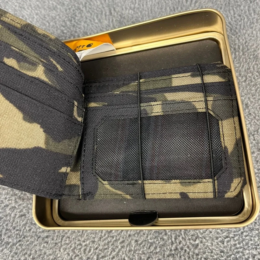 Carhartt Nylon Duck Bifold Wallet Mens OS Camo WW0235 Cordura RFID Rain Defender